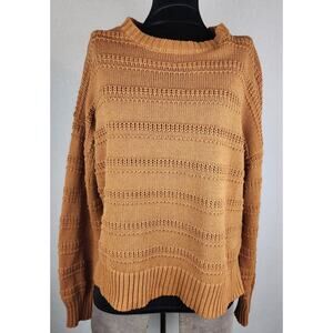Cupcakes and Cashmere Sweater Womens L rust/cinnamon High/low cozycore cabincore